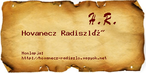 Hovanecz Radiszló névjegykártya